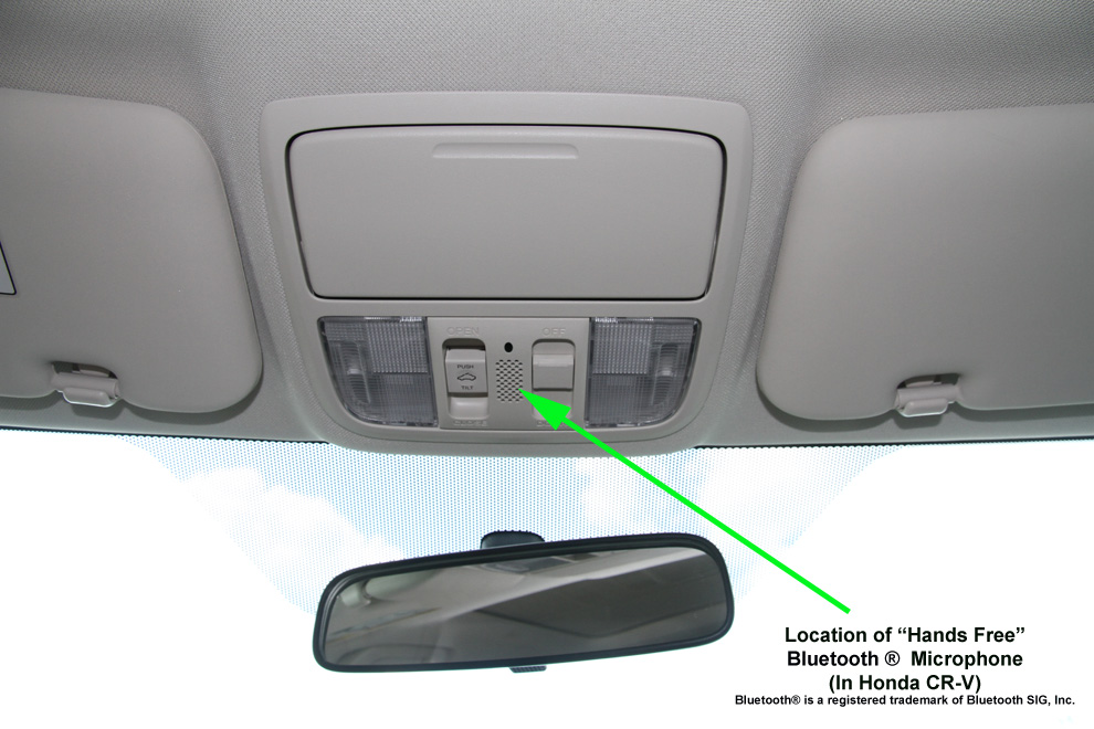 Honda hands free Bluetooth microphone location in vehicle