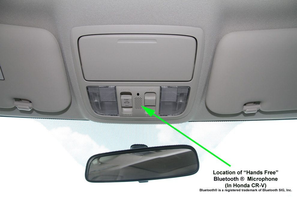 Honda hands free Bluetooth microphone location in vehicle Honda hands free Bluetooth microphone location in vehicle